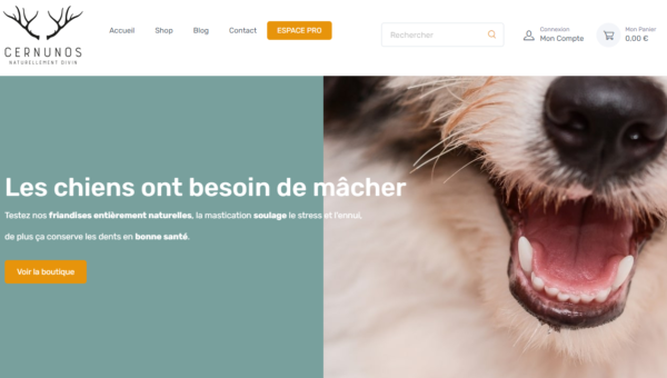 www.cernunos.fr : Boutique de produits naturels dédiés aux chiens et aux chats