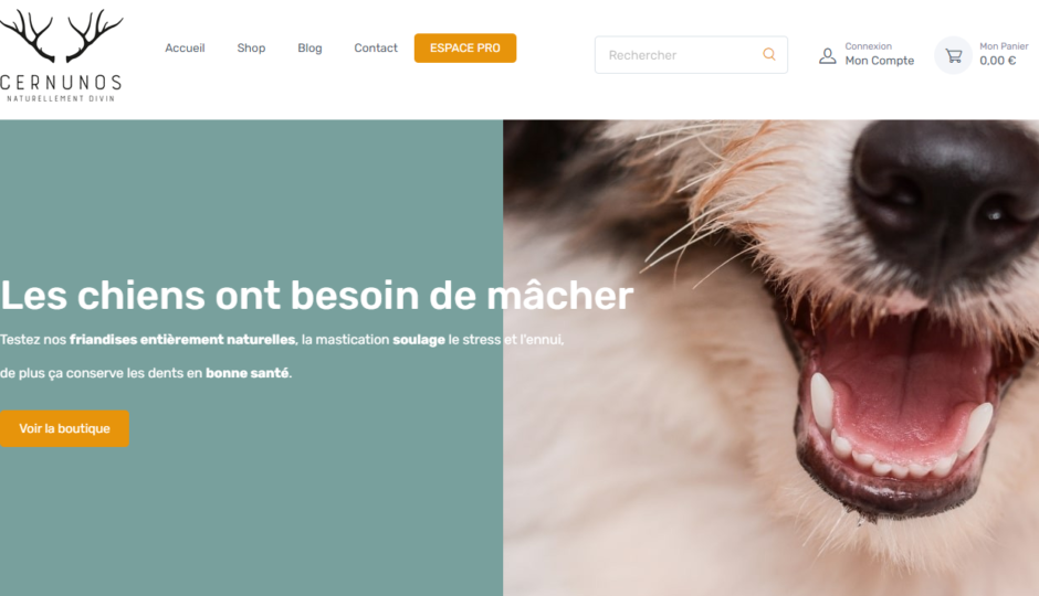 www.cernunos.fr : Boutique de produits naturels dédiés aux chiens et aux chats