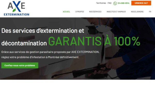 Axe Extermination, votre spécialiste en gestion parasitaire à Montréal